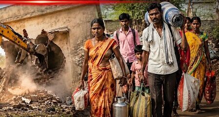 नया रायपुर के नक्ती गांव में बुलडोजर कार्रवाई से मचा बवाल, 85 से अधिक घर ध्वस्त करणी सेना ने पुनर्वास की मांग उठाई