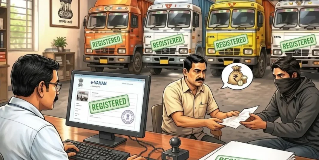 फर्जी रजिस्ट्रेशन का बड़ा खेल बेनकाब: चोरी के ट्रकों को ‘नई गाड़ी’ बनाकर देशभर में बेचने वाले गिरोह का पर्दाफाश